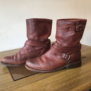 Frye Rounded Toe Slouchy Ankle Boots